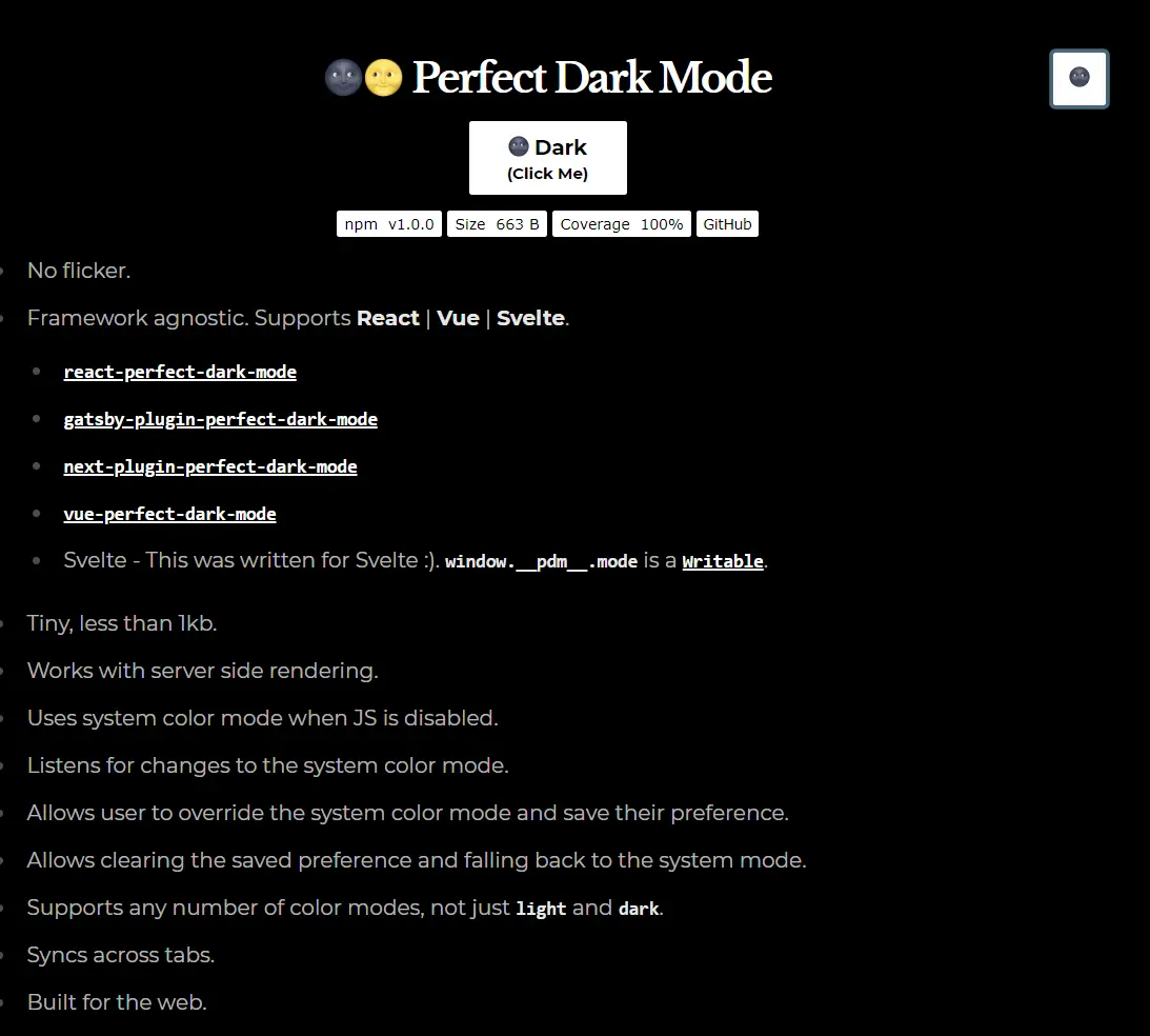 Perfect Dark Mode